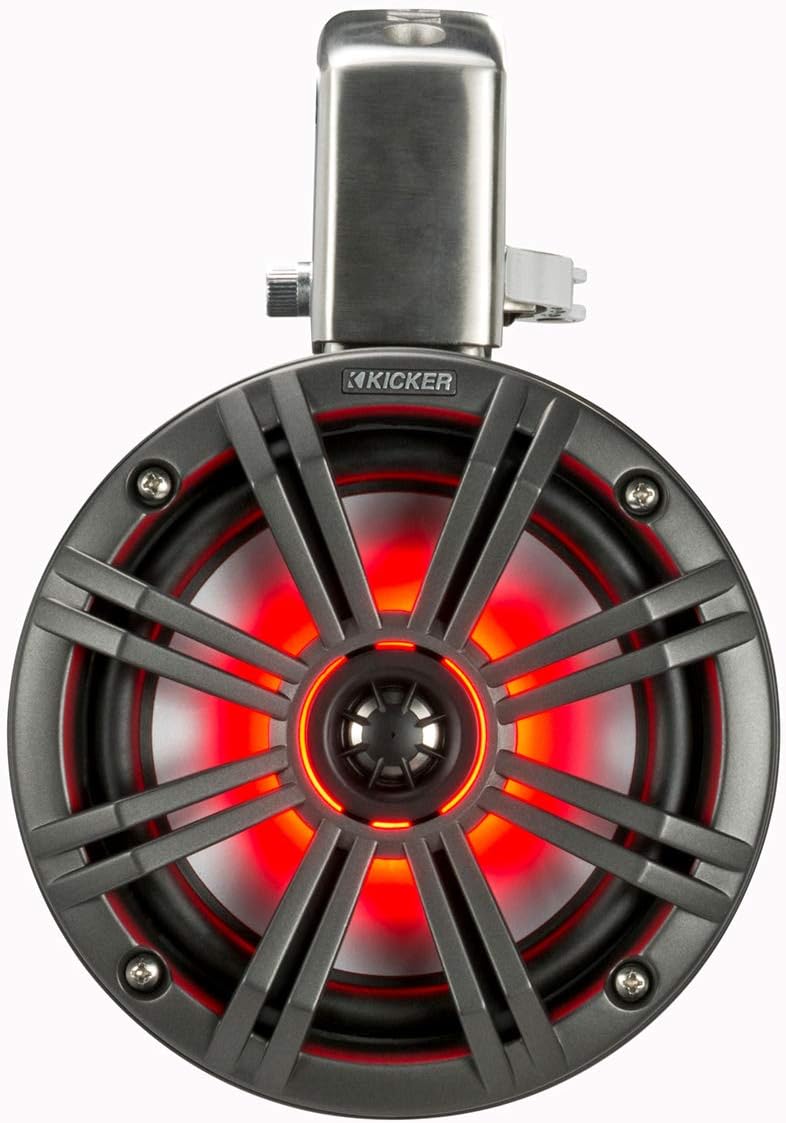 Pair Kicker 45KMTC65 6.5" 390W Marine Tower Speakers with LED O89265