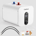 Mini-Tank Electric Under Sink Water Heater 2.6 Gallon Point of Use Instant Electric On Demand Hot Water Heater for Kitchen Counter Rv Tr Trailer, 110V/120V 1500W, White, DSZF-10