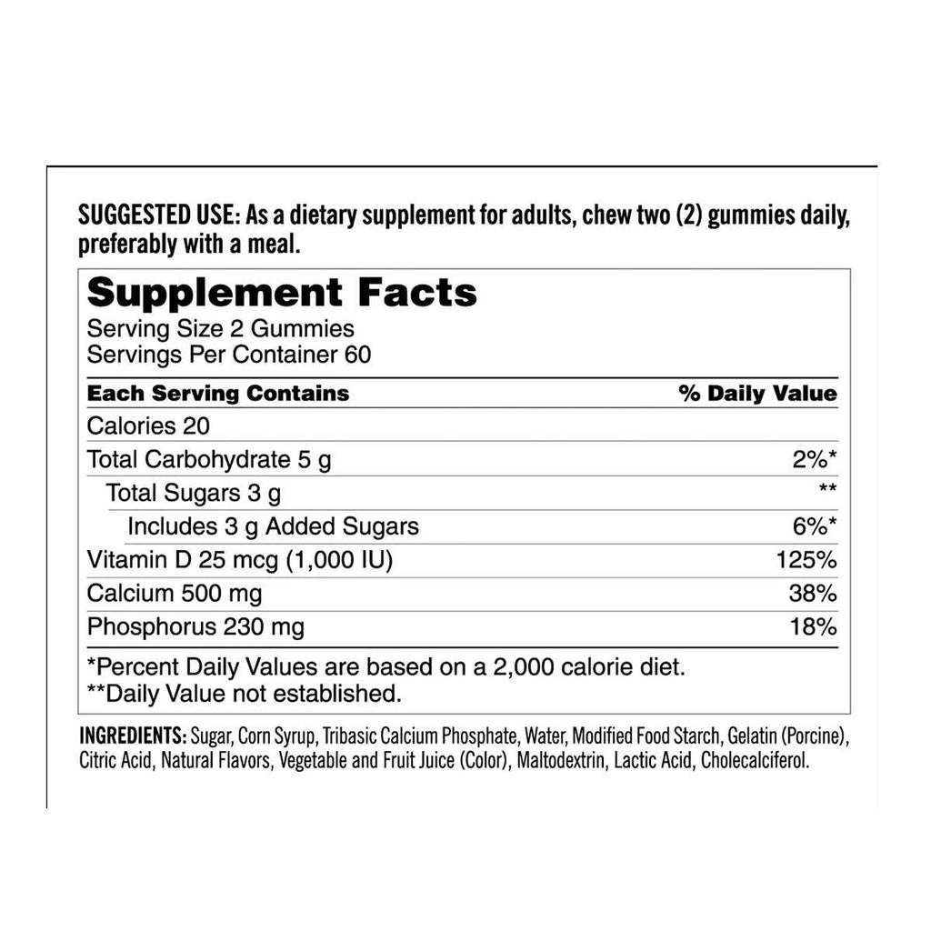 Kirkland Signature Calcium 500 mg with D3, 240 Gummies N297