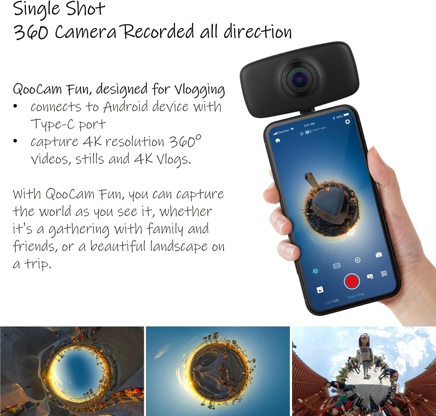 KanDao QooCam Fun Black 360 Camera for Smartphone U438