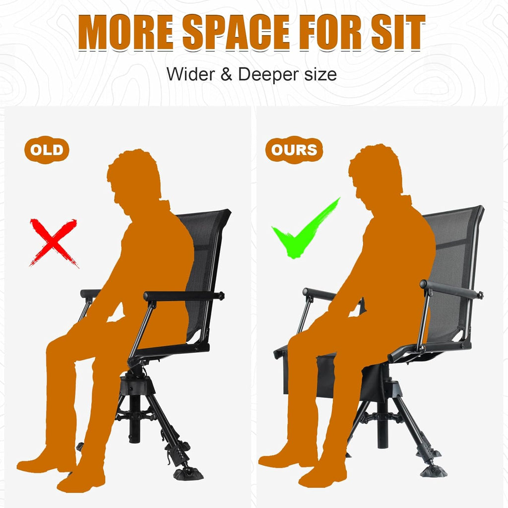 Folding Hunting Blind Chair with 360 Degree Swivel and Adjustable Height H158830