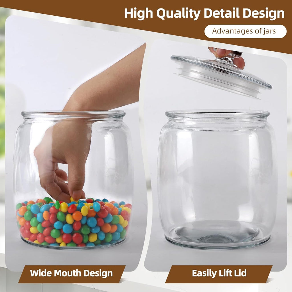 2 Pack Glass Jar with Lid, 71 oz Wide Mouth Cookie Jar for Kitchen Storage G928