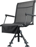 Hunting Chair for Blinds, Folding Hunting Blind Chairs 360 Degree View Swivel with 4 Legs Adjustable Height, Portable Stable Deer Ground Blind Chair Duck Hunting Fishing Chair