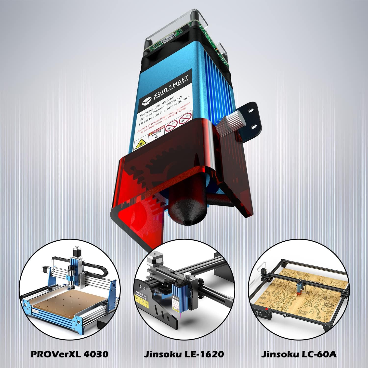 Genmitsu CFL55 Compressed Spot Laser Module, 5.5W FAC for Genmitsu CNC Routers R7996