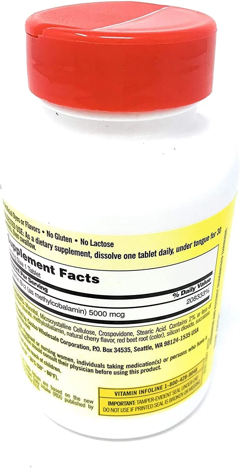 Kirkland Signature Quick Dissolve B-12 5000 mcg, 300 Tablets K590