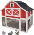 Original Chicken Duck Cage Rabbit Hutch Poultry Habitat, Outdoor Rabbit Hutch-Large Wooden 65 inch Bunny Hutch, with Door/Removable Bottom Wire Mesh/Spacious Living Area, pet House
