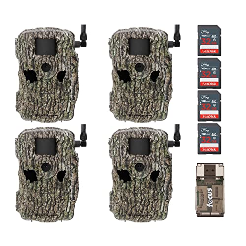 Stealth Cam Fusion XPro 36MP MP Photo and 1080P at 30FPS Video Cellular Trail Camera (AT&T and Verizon) - Treebark Camo Bundle with 32 GB SD Card and Card Reader (2-Pack) (5 Items)