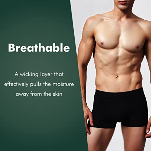 Washable Incontinence Boxer Briefs for Men, X-Large, Black C153075