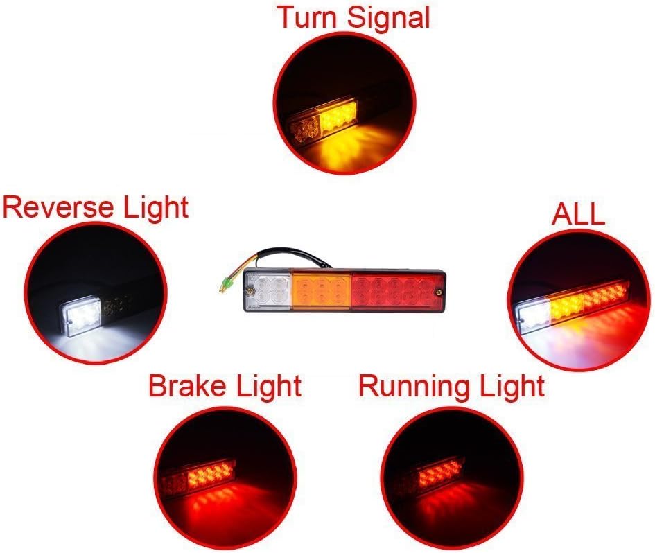20-LED Truck Trailer Tail Light, Turn Signal & Brake Light, Waterproof (Pack of 2) A63974