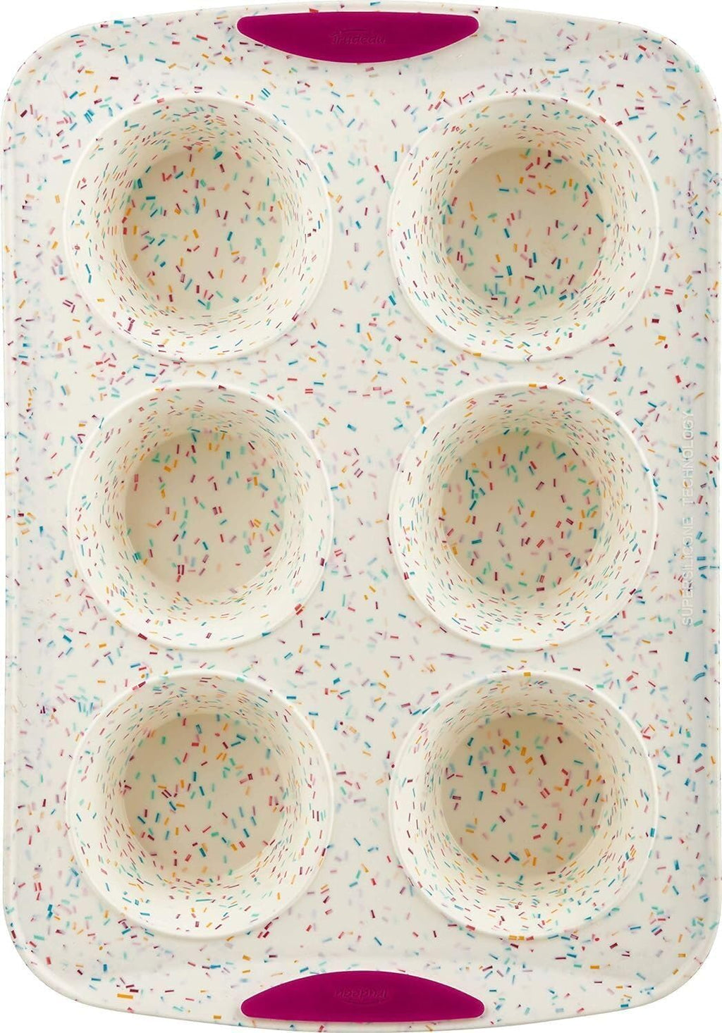 Trudeau Confetti Silicone 6-Cavity Jumbo Muffin Mold Q832