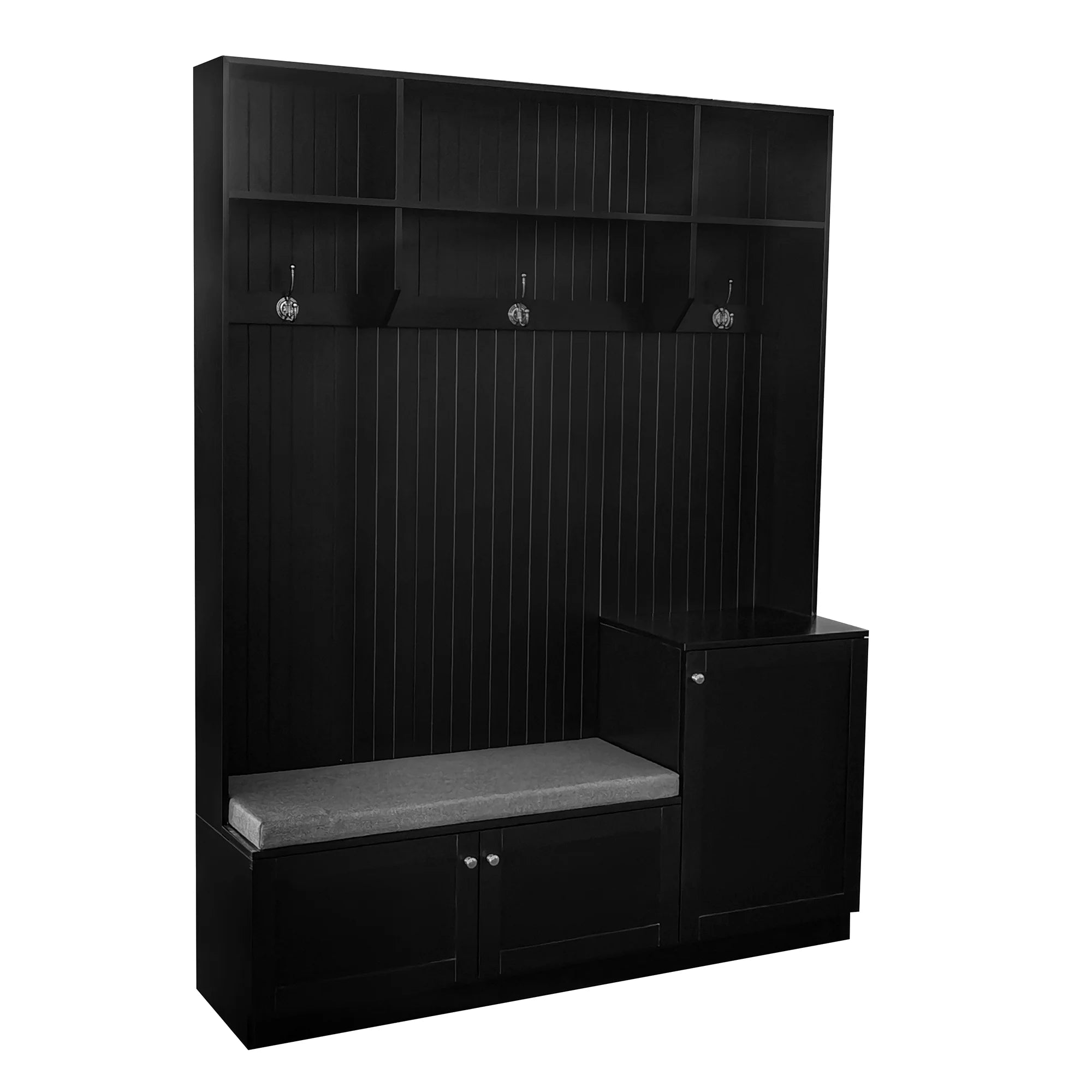 Churanty 4-in-1 Hall Tree with Bench, Shoe Storage and Coat Rack, Black N313634