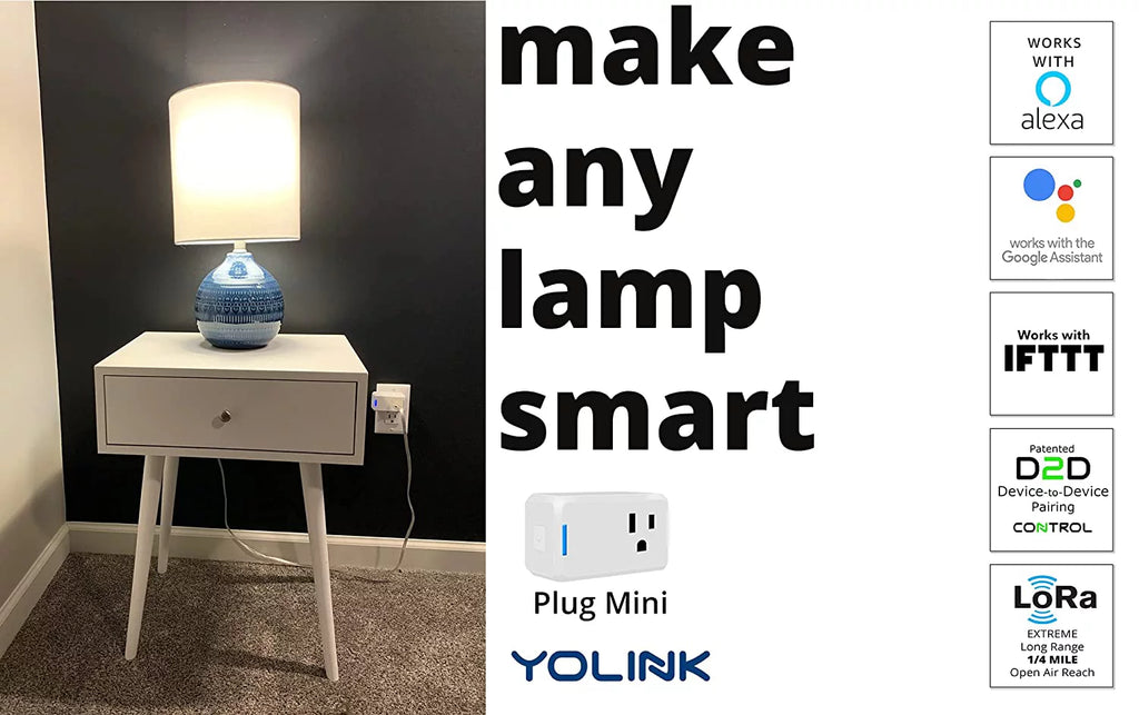 YoLink Mini Plug Smart Outlet for Alexa Google Assistant IFTTT B294
