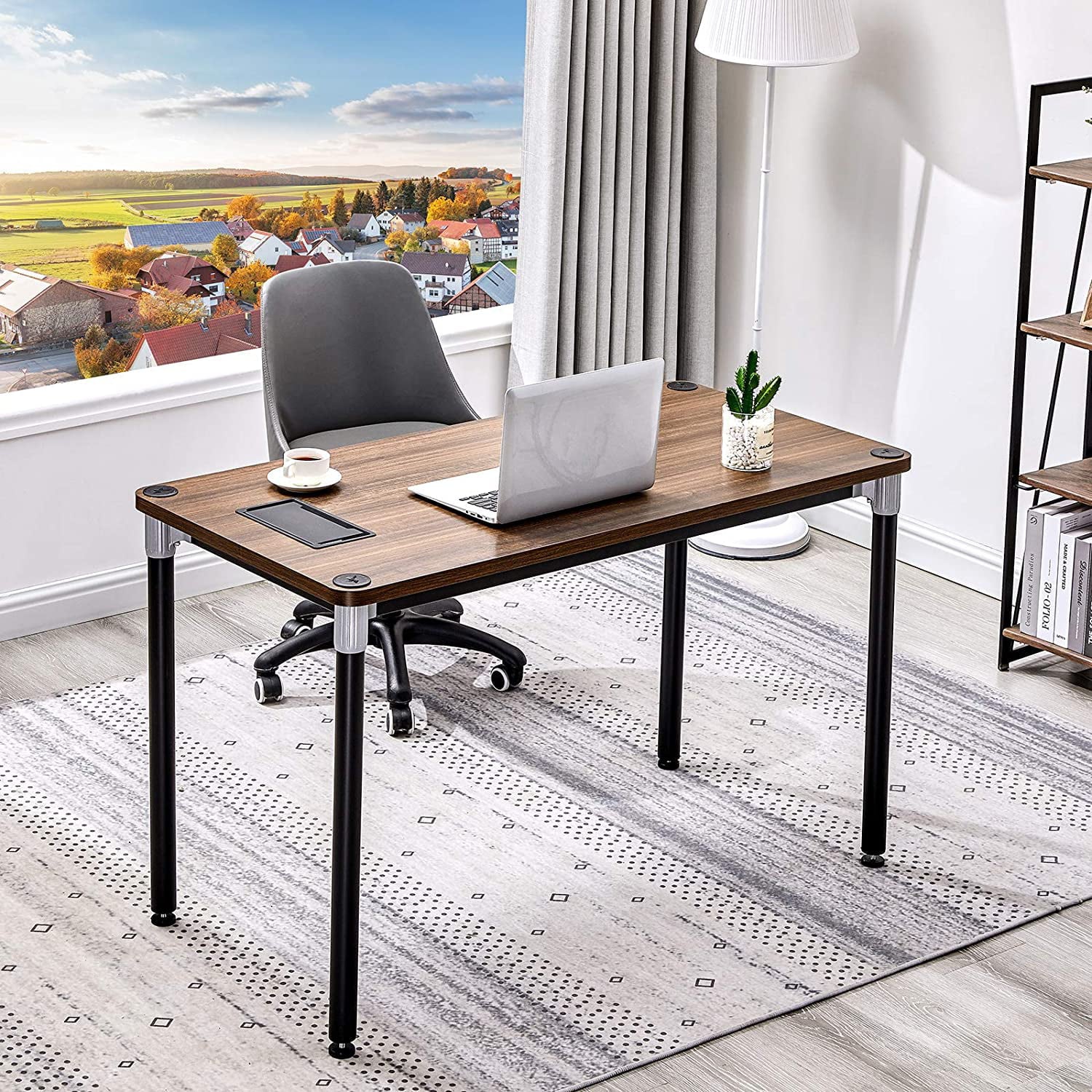 Walnut Computer Desk 47" for Home Office Writing N1815