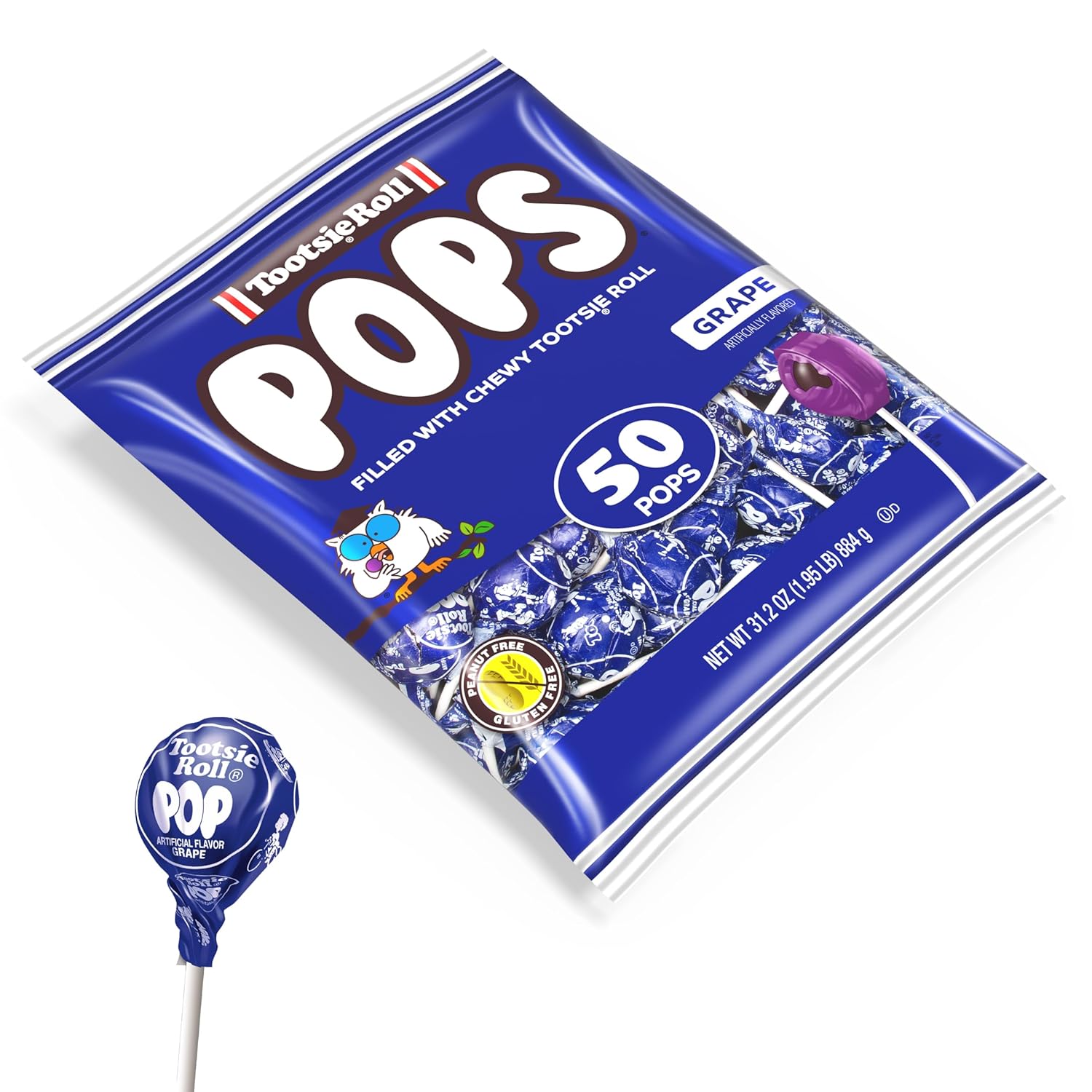 Tootsie Pops Grape Flavored Lollipops with Chocolatey Center, 50 Count P904278