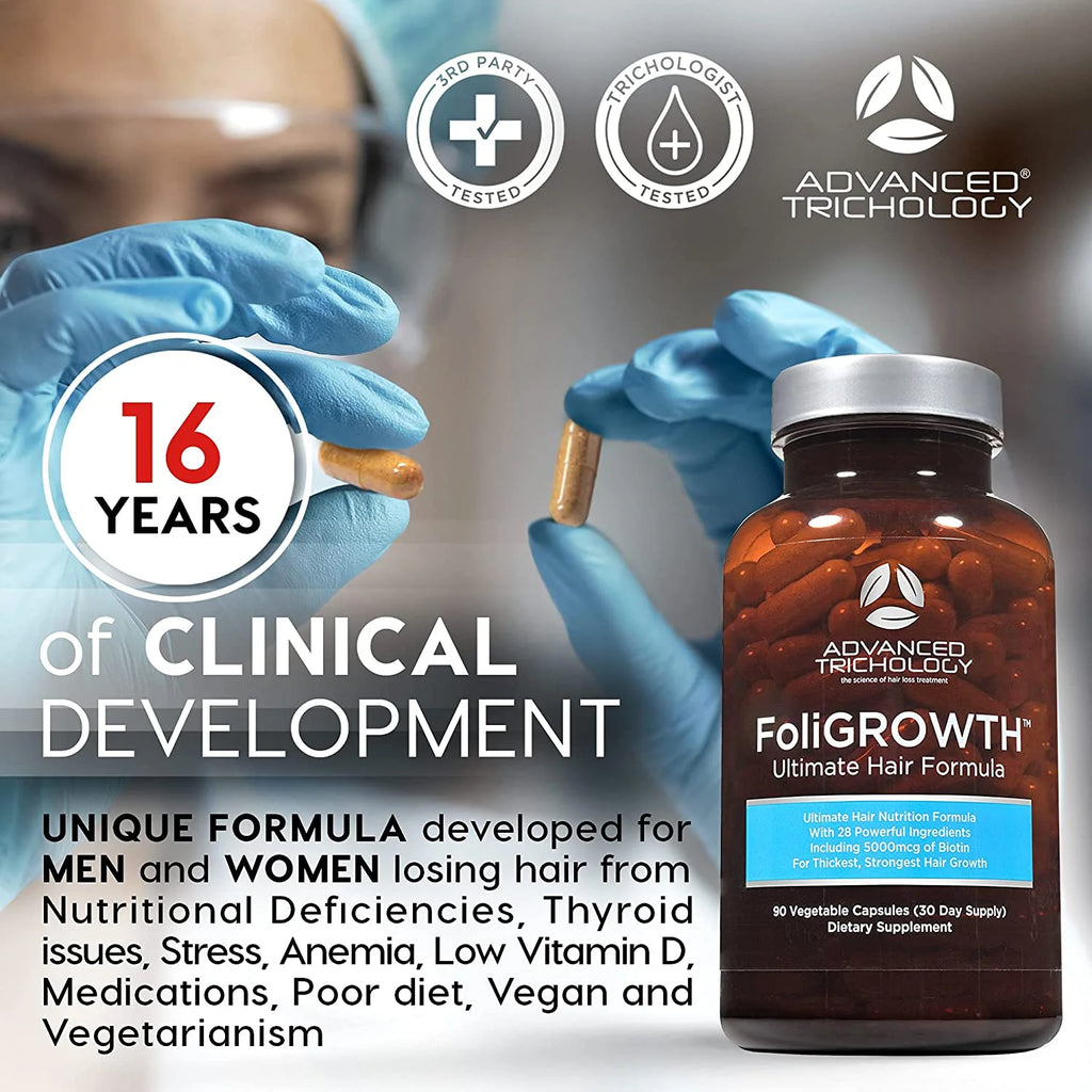 FoliGROWTH Hair Growth Vitamin with Biotin, Vegan Formula B671475