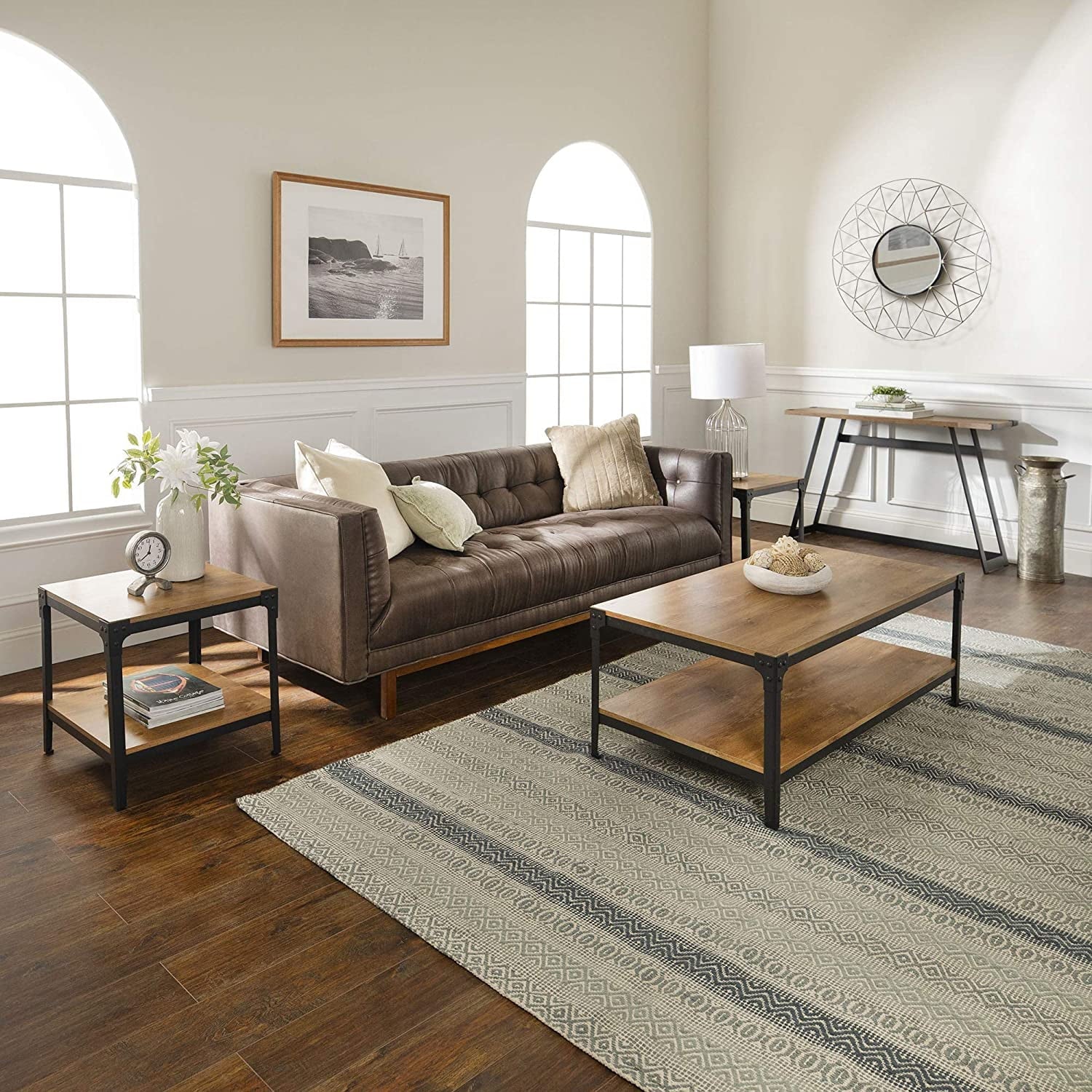 KHBIULIFE Declan Urban Industrial Wood Coffee Table 46 Inch A77248