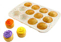 Trudeau Structure White Confetti Reinforced 12 Cup Dome Cake Pan/Mold Silicone Bakeware - 2 Pack (24 Cup Total)