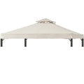 Gazebo Replacement Top 10x10 FT, Gazebo Canopy Replacement Cover for 2 Tier Outdoor Patio Garden Tent Frames,Canopy Cover with Air Vent, Beige