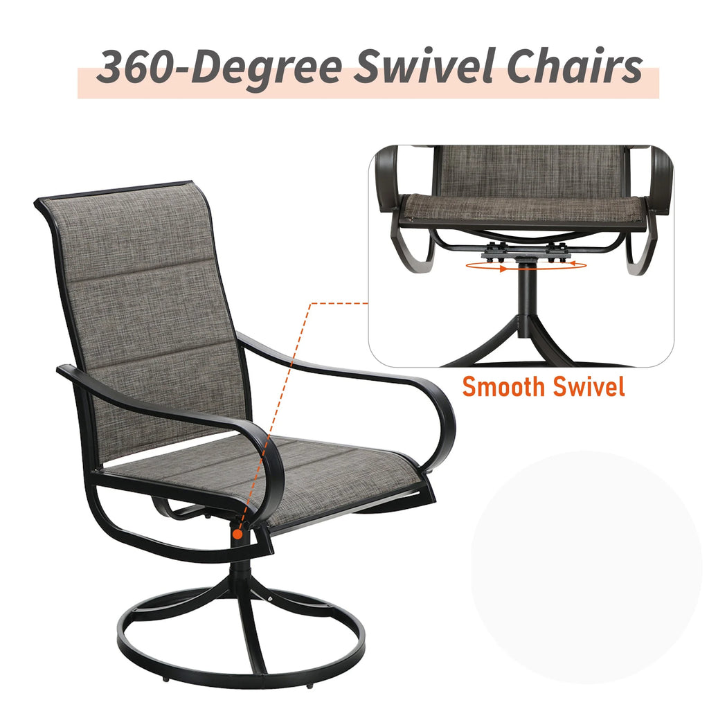Sophia & William 9 Piece Outdoor Metal Patio Dining Set with Swivel Chairs D233402