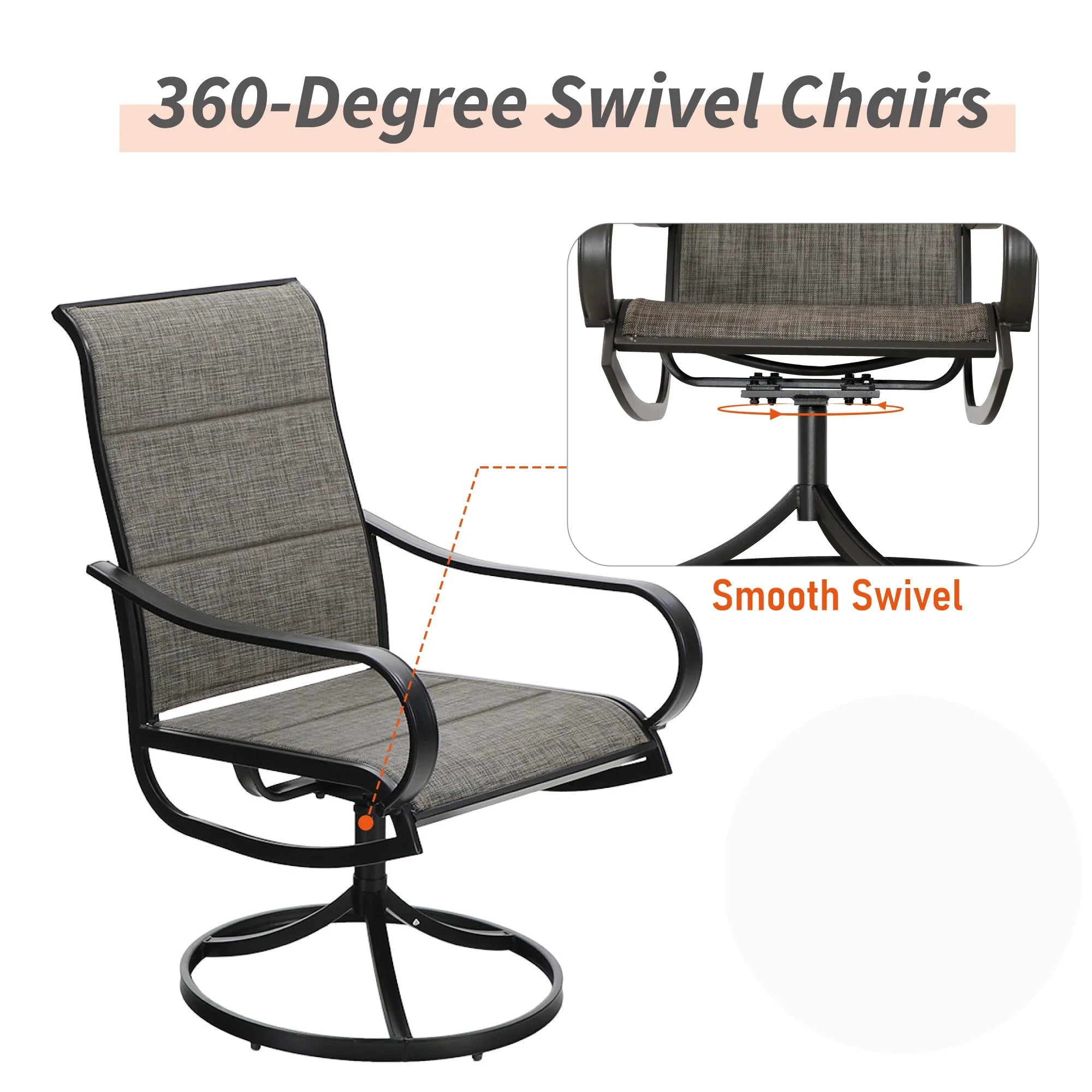 Sophia & William 9 Piece Outdoor Metal Patio Dining Set with Swivel Chairs D233402