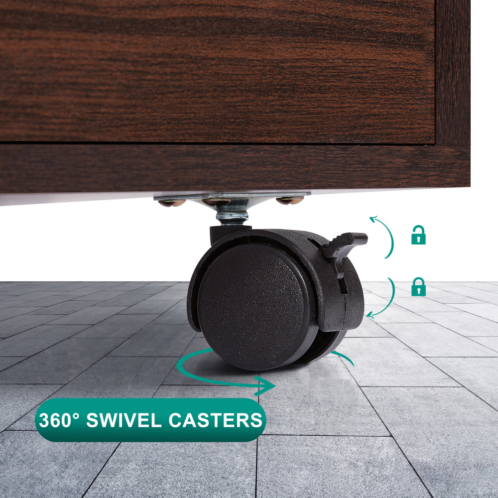 Taylor 5 Drawers Chest Wood Storage Dresser with Wheels - Espresso U717105