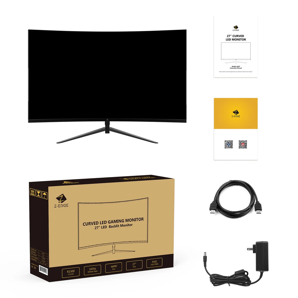 Z-EDGE UG27 27-Inch LED Curved Gaming Monitor 200Hz 1ms Full HD F74525