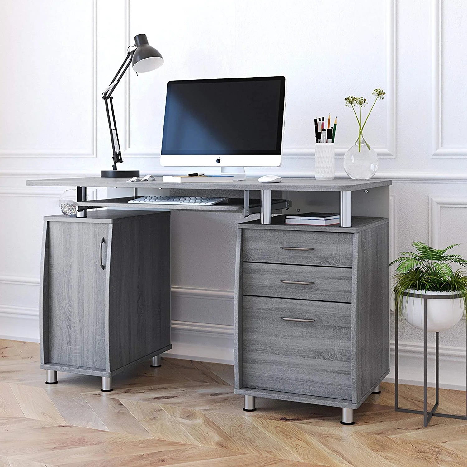 Gray Small Computer Desk E63633