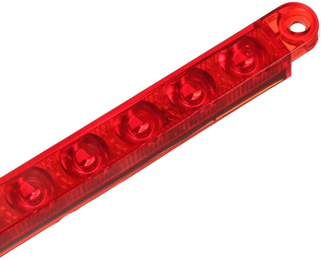 Partsam 2Pcs 12" 15 LED Red Trailer Truck ID Light Bar Waterproof V621644