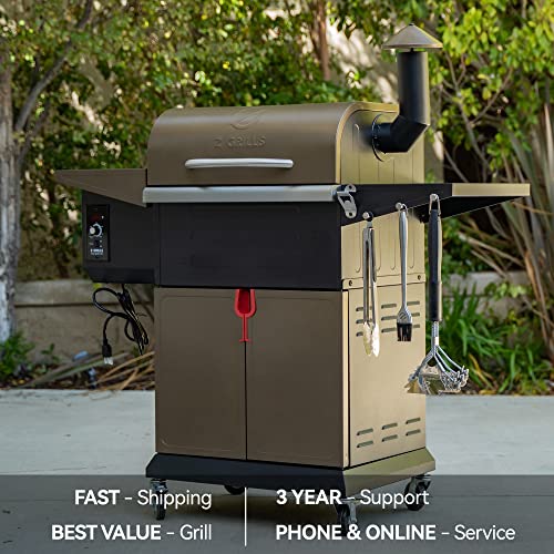 Z GRILLS Wood Pellet Grill Smoker with PID Controller, 8-in-1 BBQ Grill, 572 sq in Cooking Area R50943