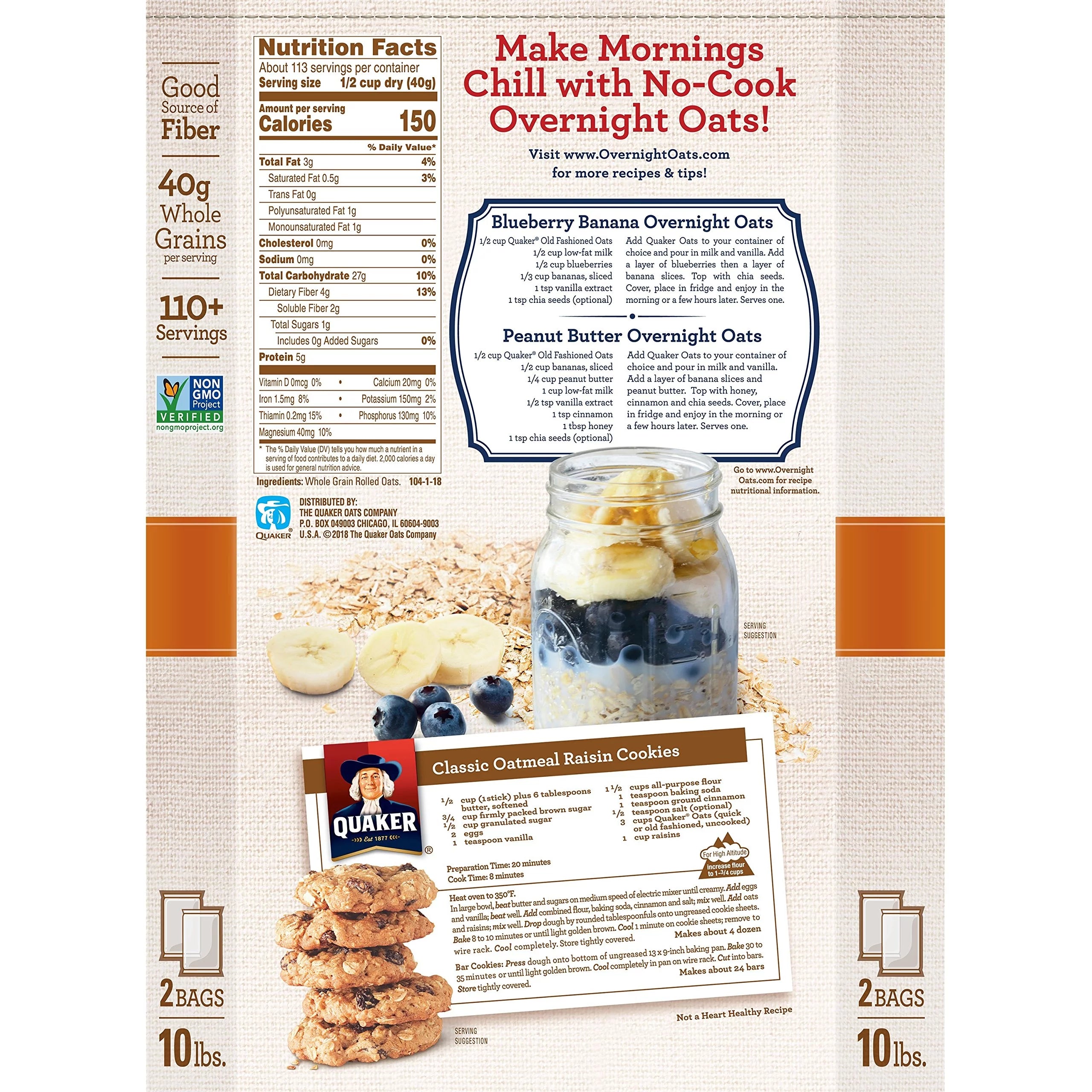 Quaker Oats Old Fashioned 10-Lb Y489299