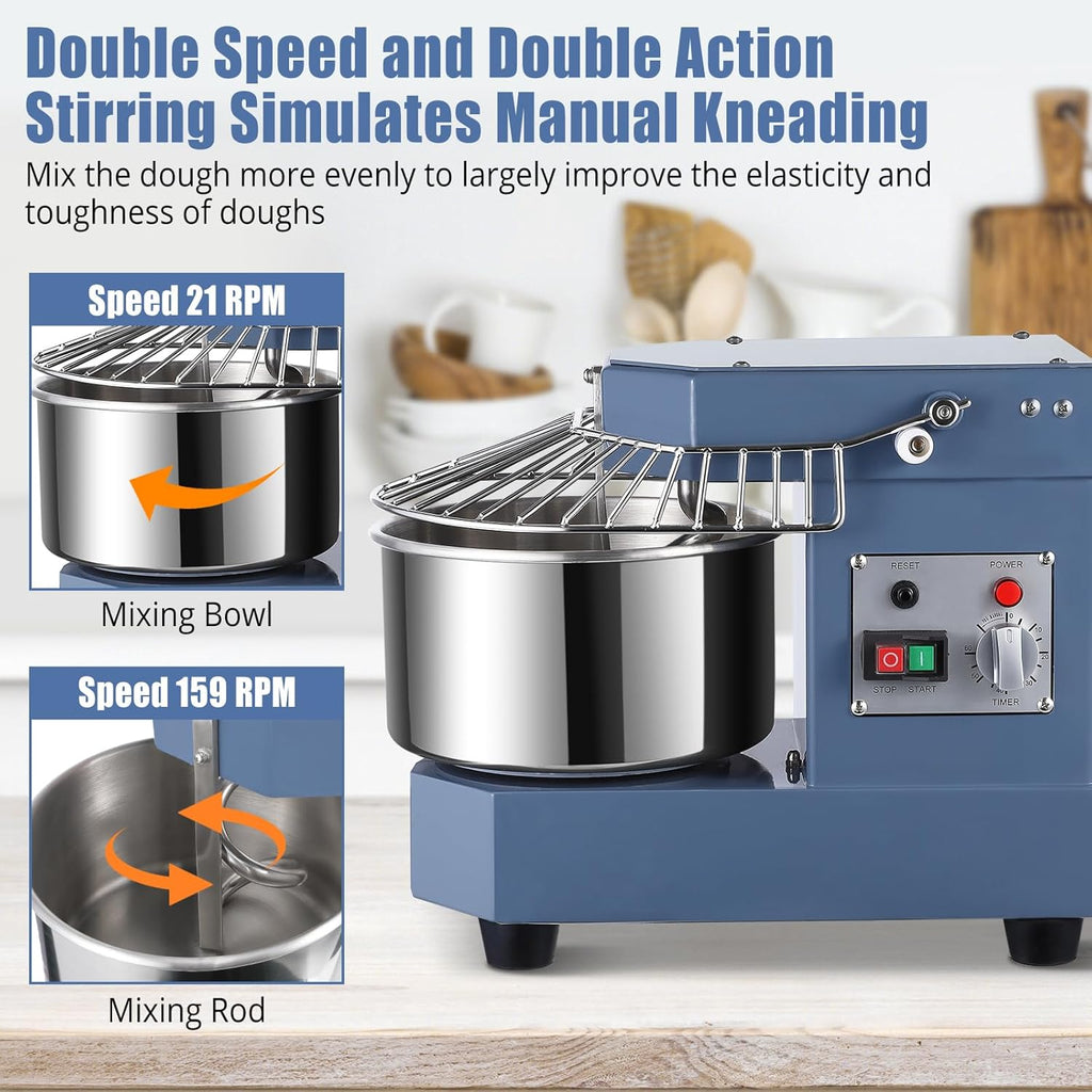 Commercial Dough Mixer 8.5Qt 450W with Stainless Steel Bowl X9434