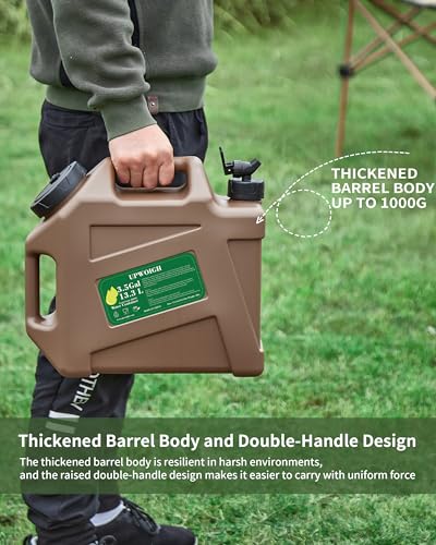 5 Gallon Water Jug & 2.6Gal Collapsible Water Bag Set, BPA Free, Leak-Proof for Camping Hiking U661008