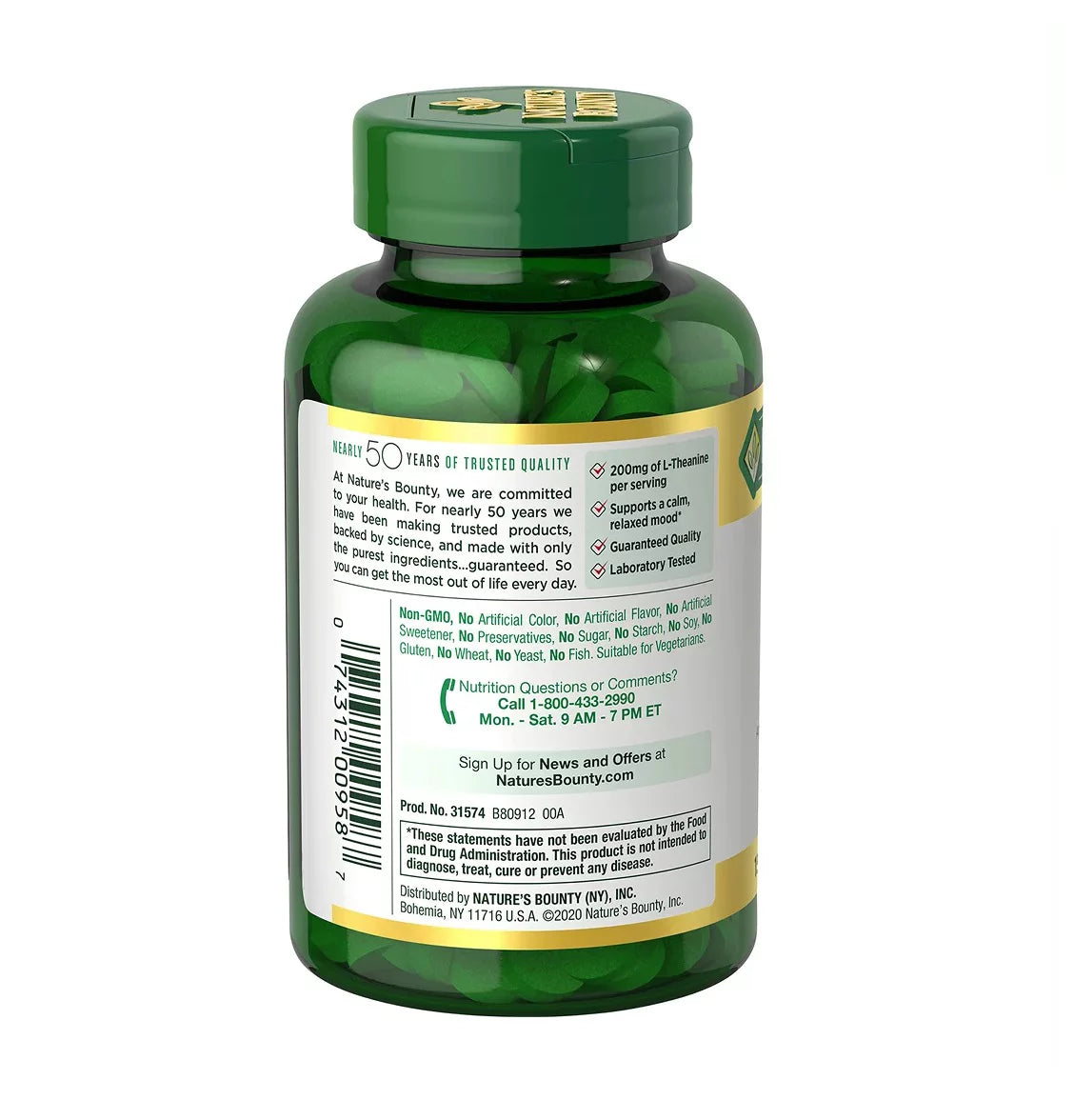 Nature's Bounty Anxiety and Stress Relief, 150 ct. O881