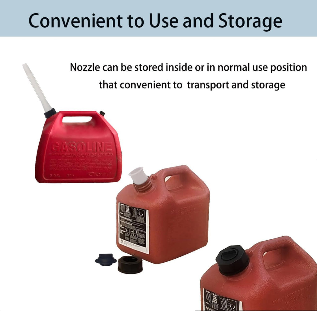 Replacement Gas Can Spouts with Flexible Pour Nozzle and Vent Cap Y12546