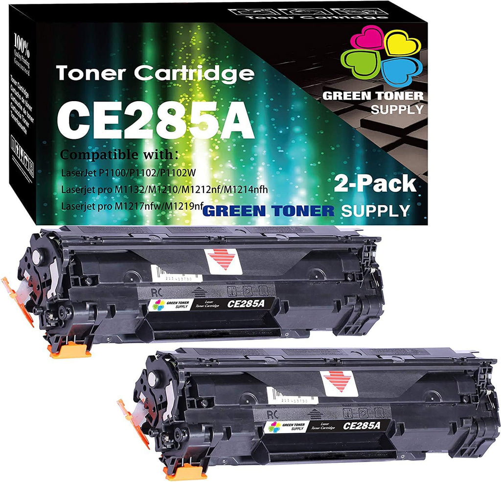 (Pack of 2) GTS Compatible Replacement for HP 85A 285A CE285A Toner Cartridge (2-Black, HP85A) Used for Pro P1102w P1109w M1212nf M1217nfw Printer
