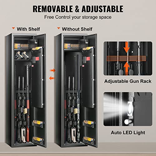 VEVOR 3-4 Rifles Gun Safe with Digital Keypad, Quick Access Storage Cabinet T442