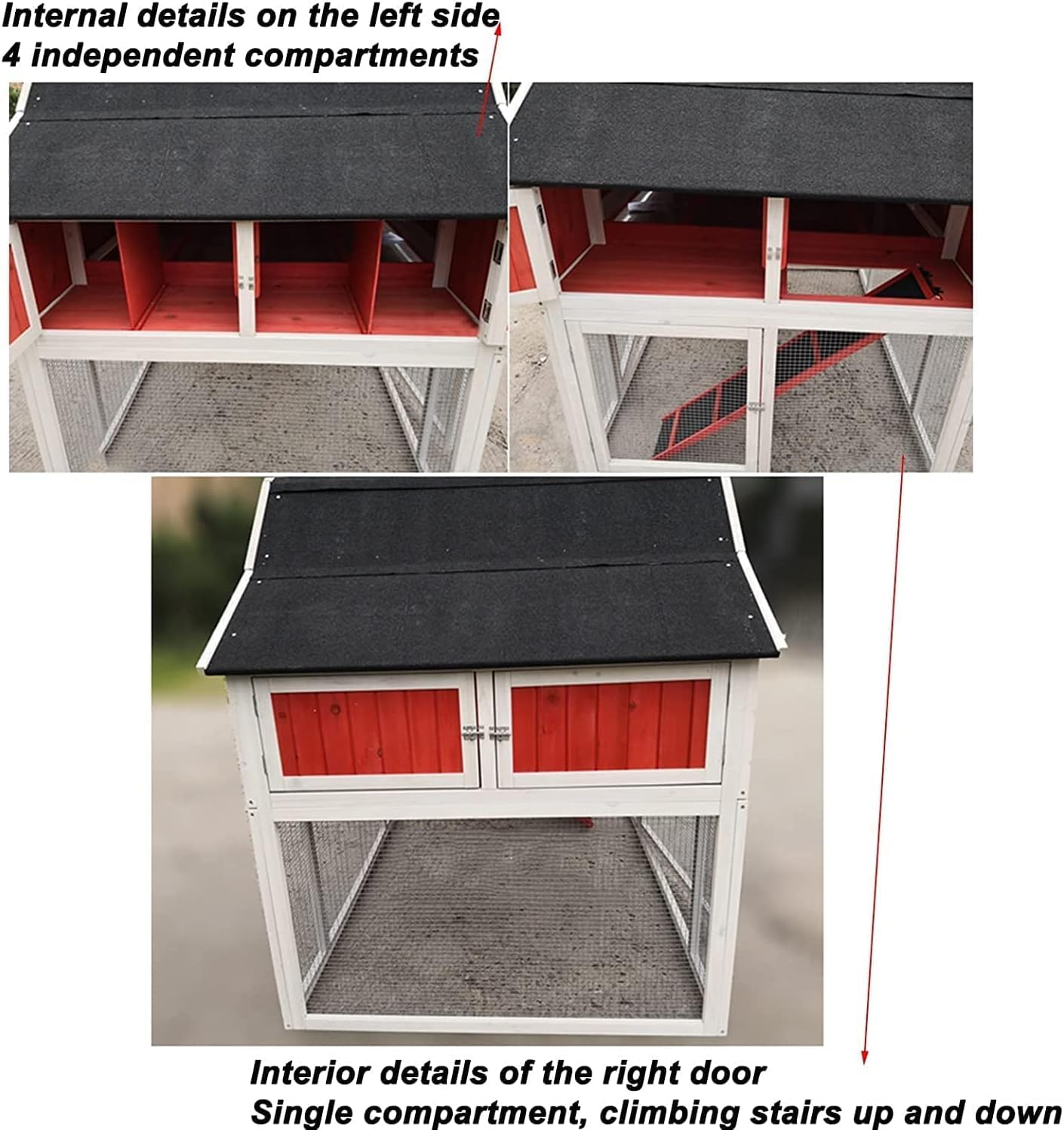 Large Wooden Chicken Duck Cage Rabbit Hutch Outdoor Pet House X701809