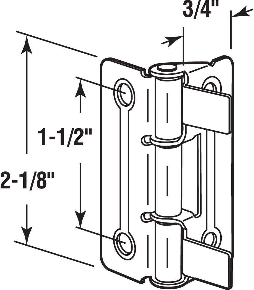 Prime-Line 161098 Bi-Fold Door Hinges, Brass Plated, 1 Pair U788