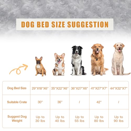 KSIIA Orthopedic Dog Bed Medium Size Waterproof Washable with Removable Bolster, Grey V58738
