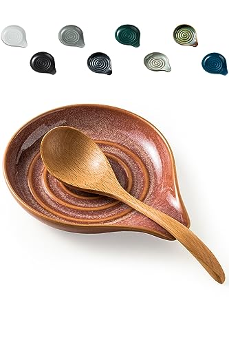 LAUCHUH Spoon Rest for Stove Top Cooking Spoon Holder for Kitchen Countertop Large Holder for Spatula, Spoons or Tong, Halloween Decor, Mother's Day Gifts, Black