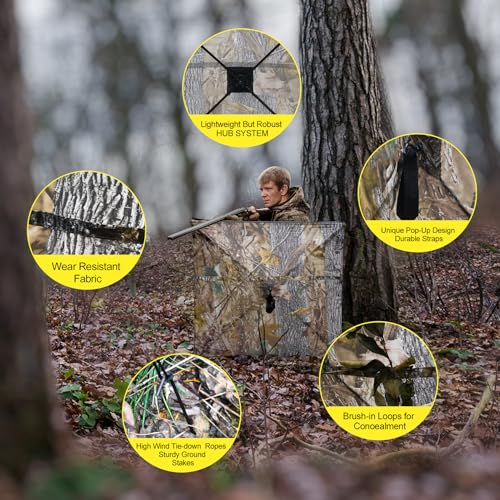 Pop Up Ground Blind for Duck Turkey Deer Hunting D75428