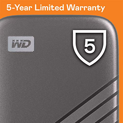 Western Digital 4TB My Passport SSD Portable Solid State Drive, Grey, USB 3.2 J957597