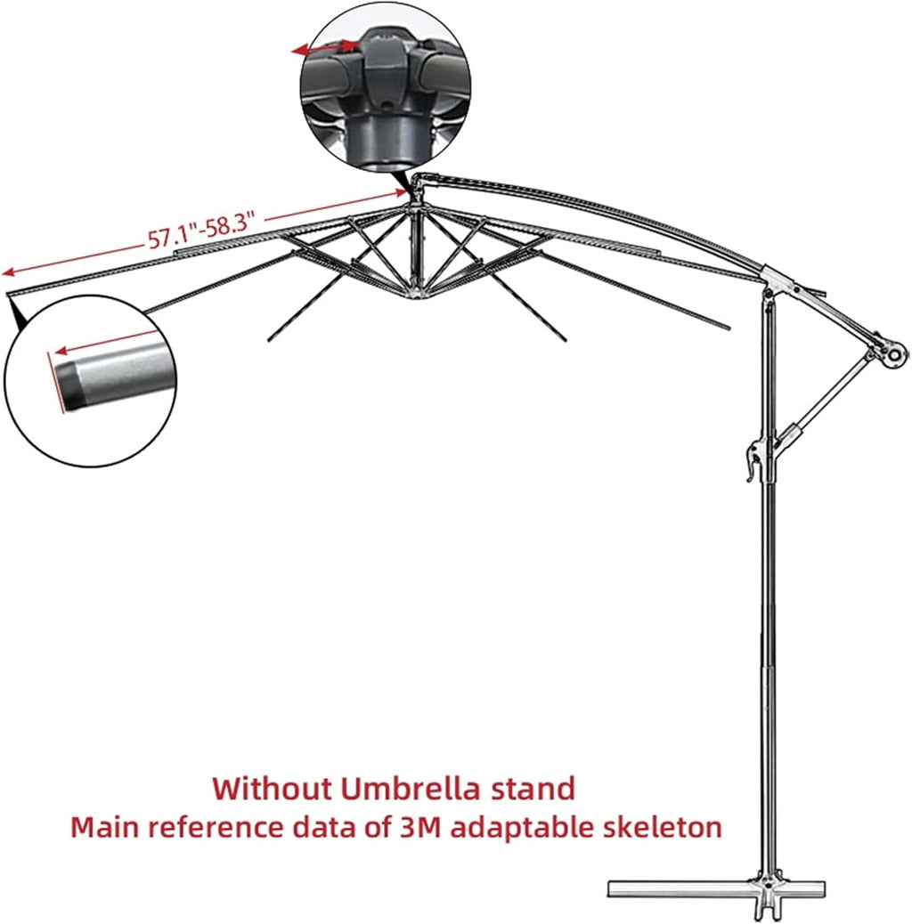 9.8ft Patio Umbrella Replacement Canopy Top Cover with 8 Ribs, White N949416