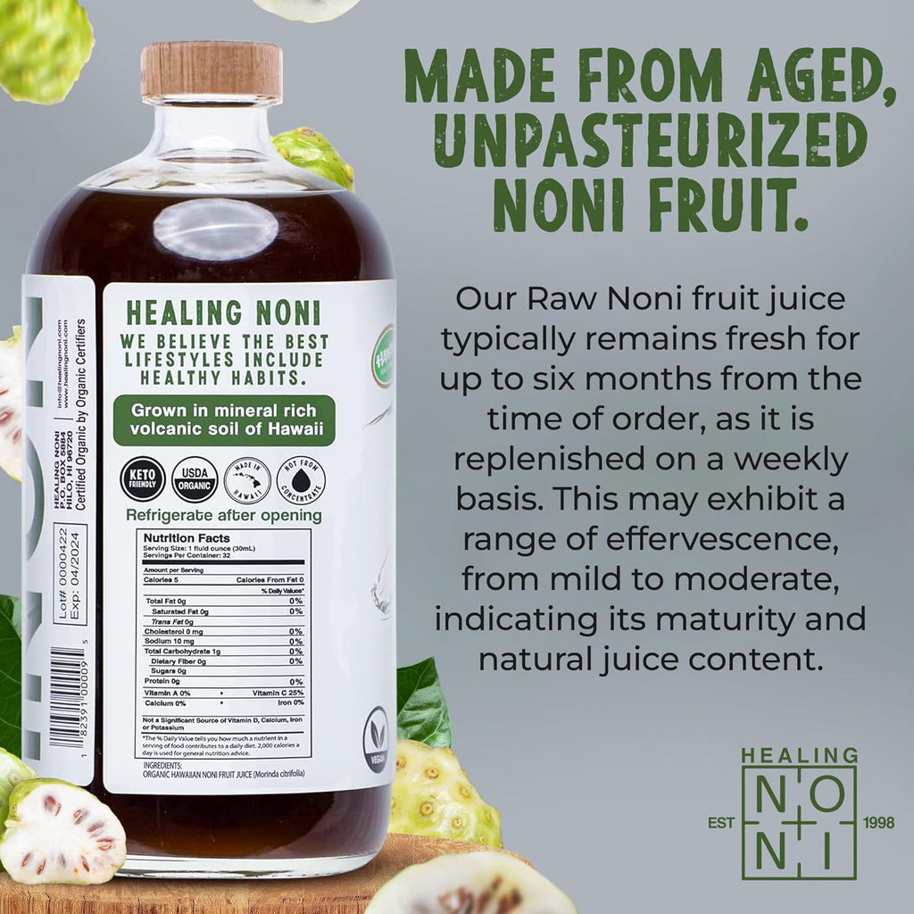 Healing Noni Raw Organic Noni Juice 32oz Y76786
