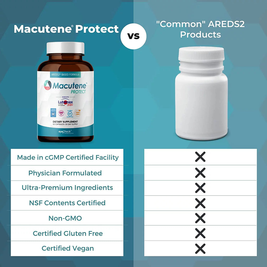 Eyecheck Macutene Macular Support Supplement with Lutein, 60 Capsules A39986