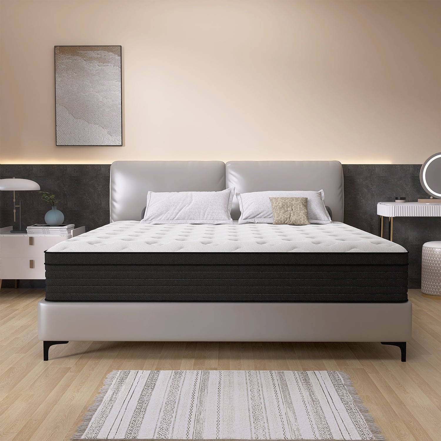 King Mattress 14 Inch Memory Foam Pocket Spring Mattress, Medium Firm, CertiPUR-US V8532