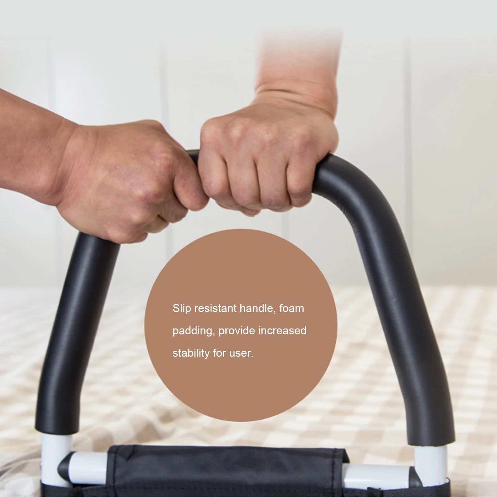 Okimo Bed Rail for Elderly Safety, Adjustable Bed Side Handrail with Storage Bag P406