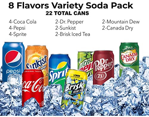 16 Soda Variety Bundle Multi Flavor Soft Drink Pack Z785957