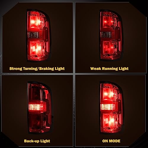 AUTOWIKI Tail Light Assembly for 2015-2022 Chevy Colorado, Red Clear Lens, Driver Left Side H74507
