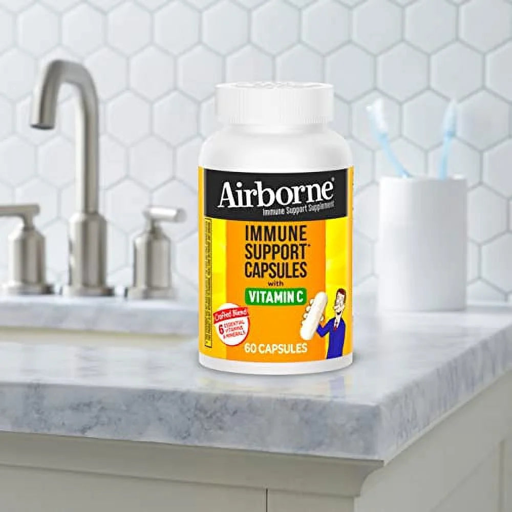 Airborne Vitamin C 500mg Capsules with Zinc & Selenium, 60ct F33038